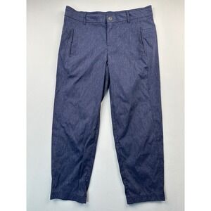 Lucy Women's Cropped Active Casual Pants‎ Sz Small Blue Heathered Hiking Travel